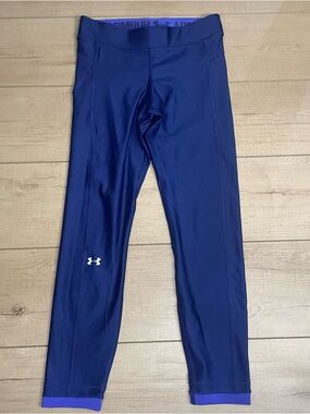 Under Armour Youth, Girls Compression Athletic Pants, Navy Blue Size Medium